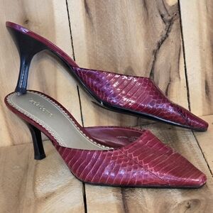 Red Pointed-Toe Mule Heels by Liz Claiborne